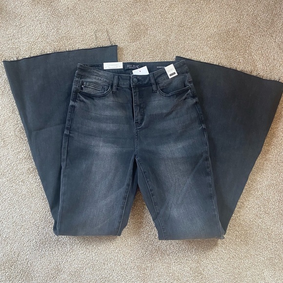 Judy Blue High Waisted Super Flare Jeans - Black Wash - Picture 8 of 15